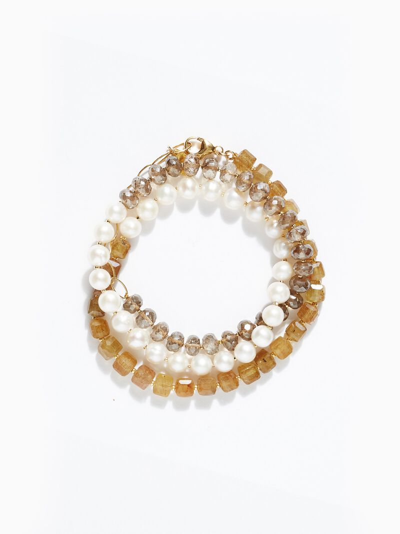 Woman Wears Chan Luu - Multi Stone And Pearl Wrap image number 1