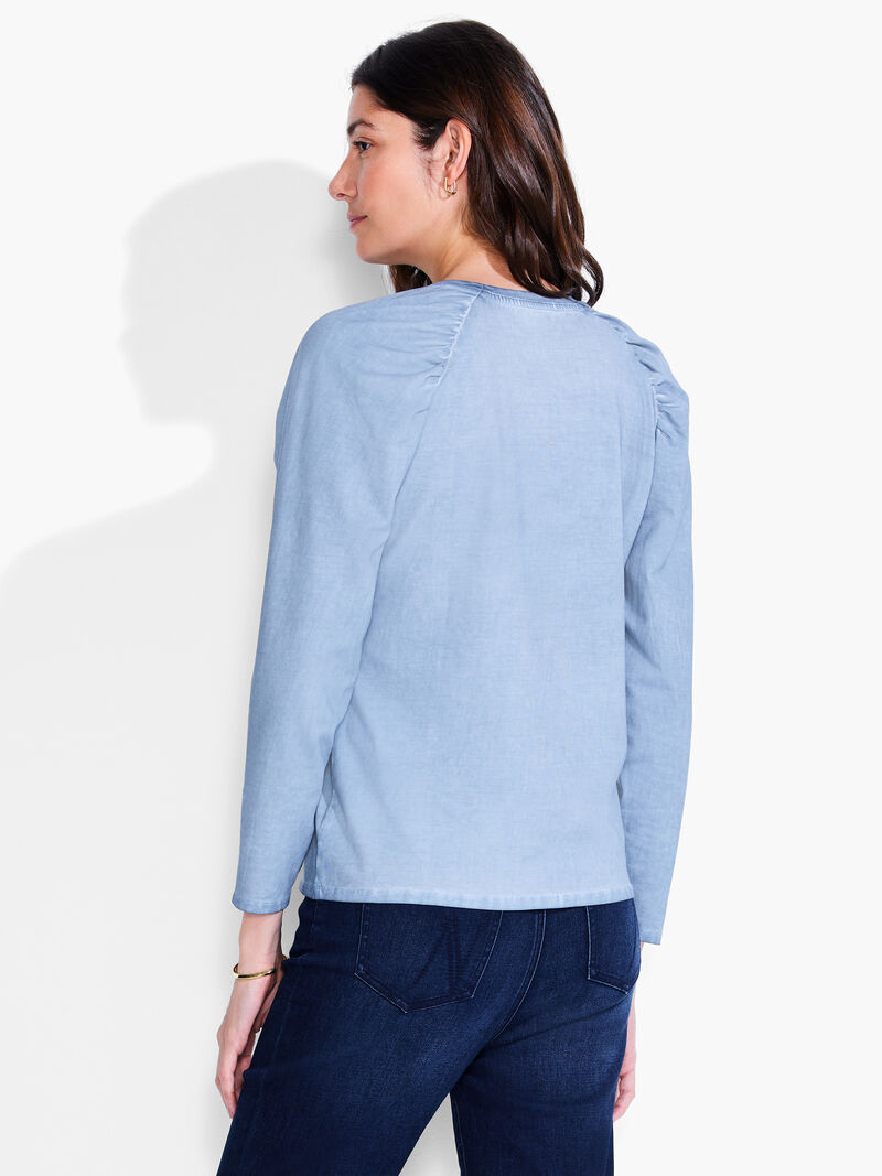 Woman Wears NZT Long Sleeve Puff Shoulder Crew Neck image number 2