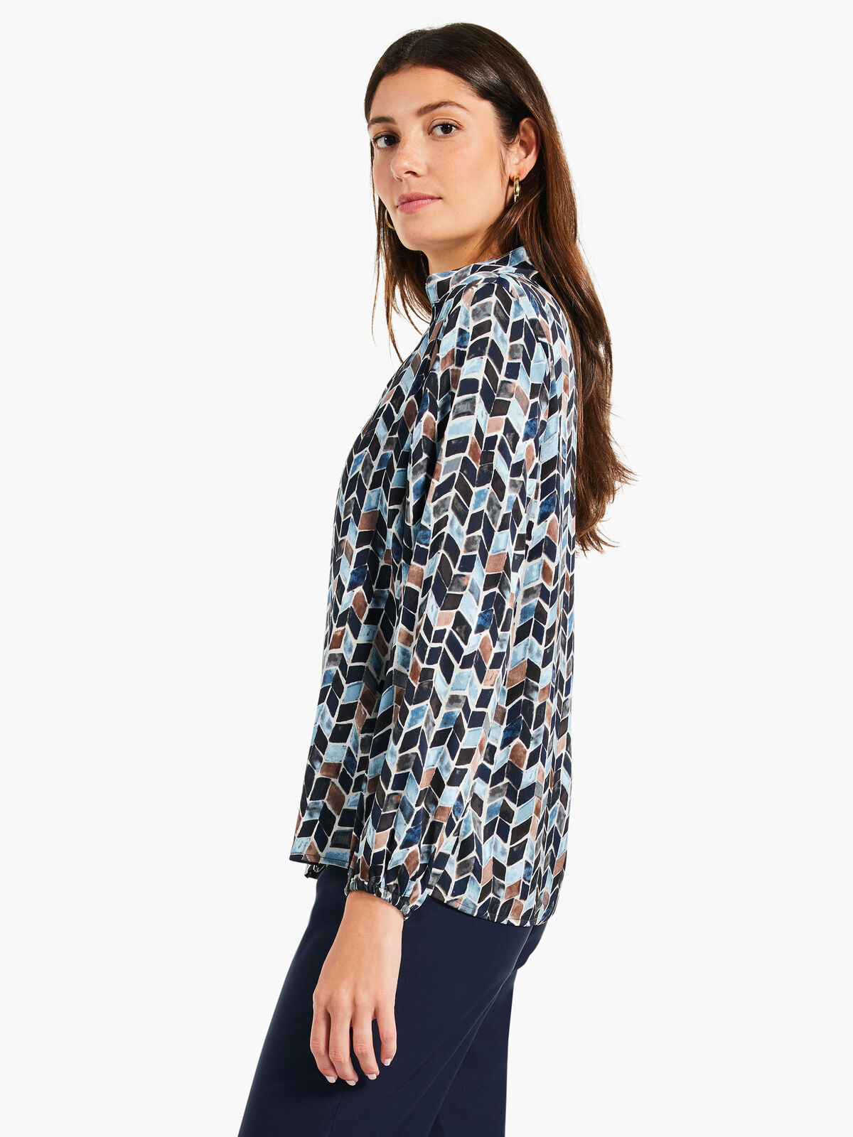 Herringbone Blues Top