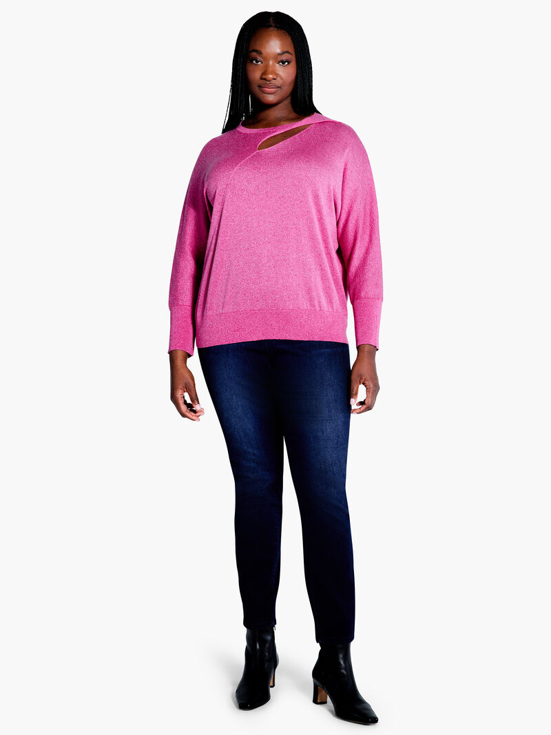 Woman Wears Soft Sleeve Twist Sweater Tee image number 1