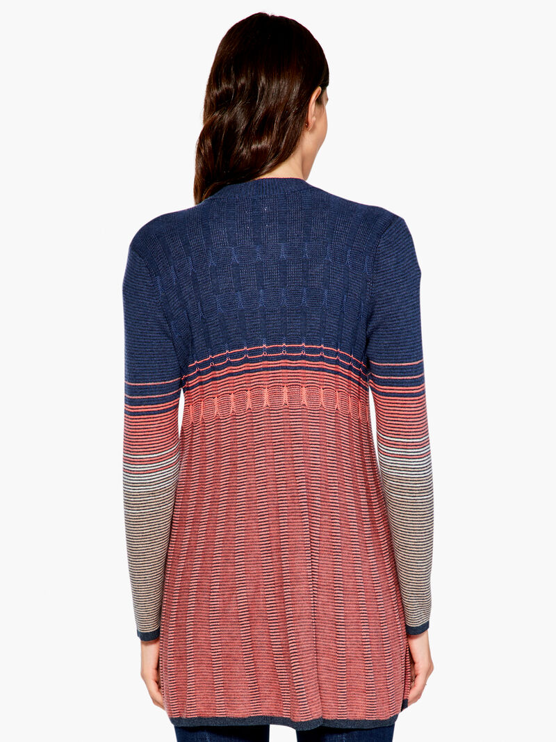 Woman Wears Ombre Twirl Cardigan image number 3