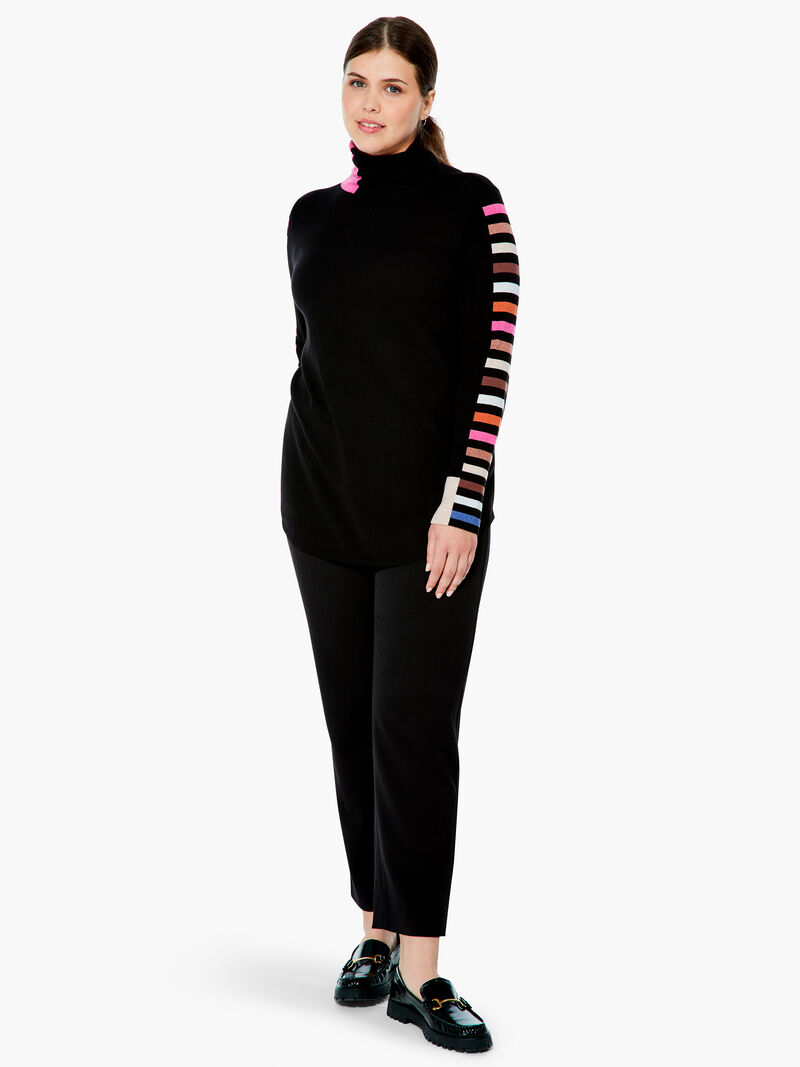 Woman Wears Stripes Aside Vital Turtleneck Sweater image number 3