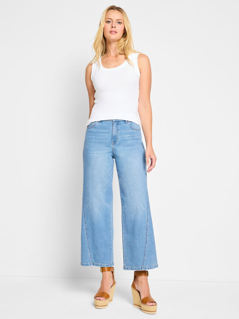 Woman Wears 28" Forward Seam Weekend Jeans image number 1
