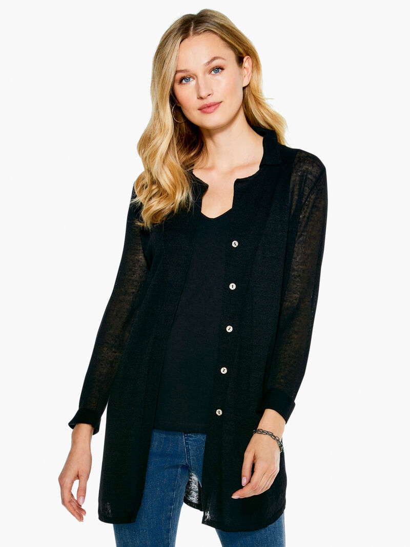 Woman Wears Featherweight Collared Cardigan image number 0