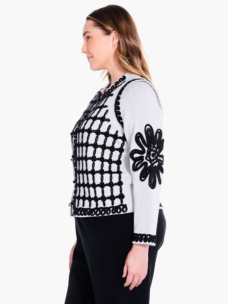 Woman Wears Romantic Soutache Knit Jacket image number 1