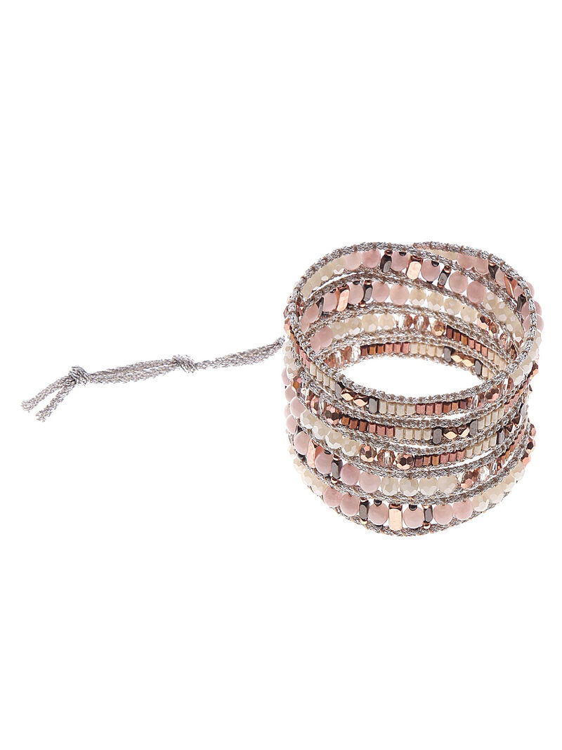 Woman Wears NAKAMOL Nude and Metal Beaded Bracelet image number 0