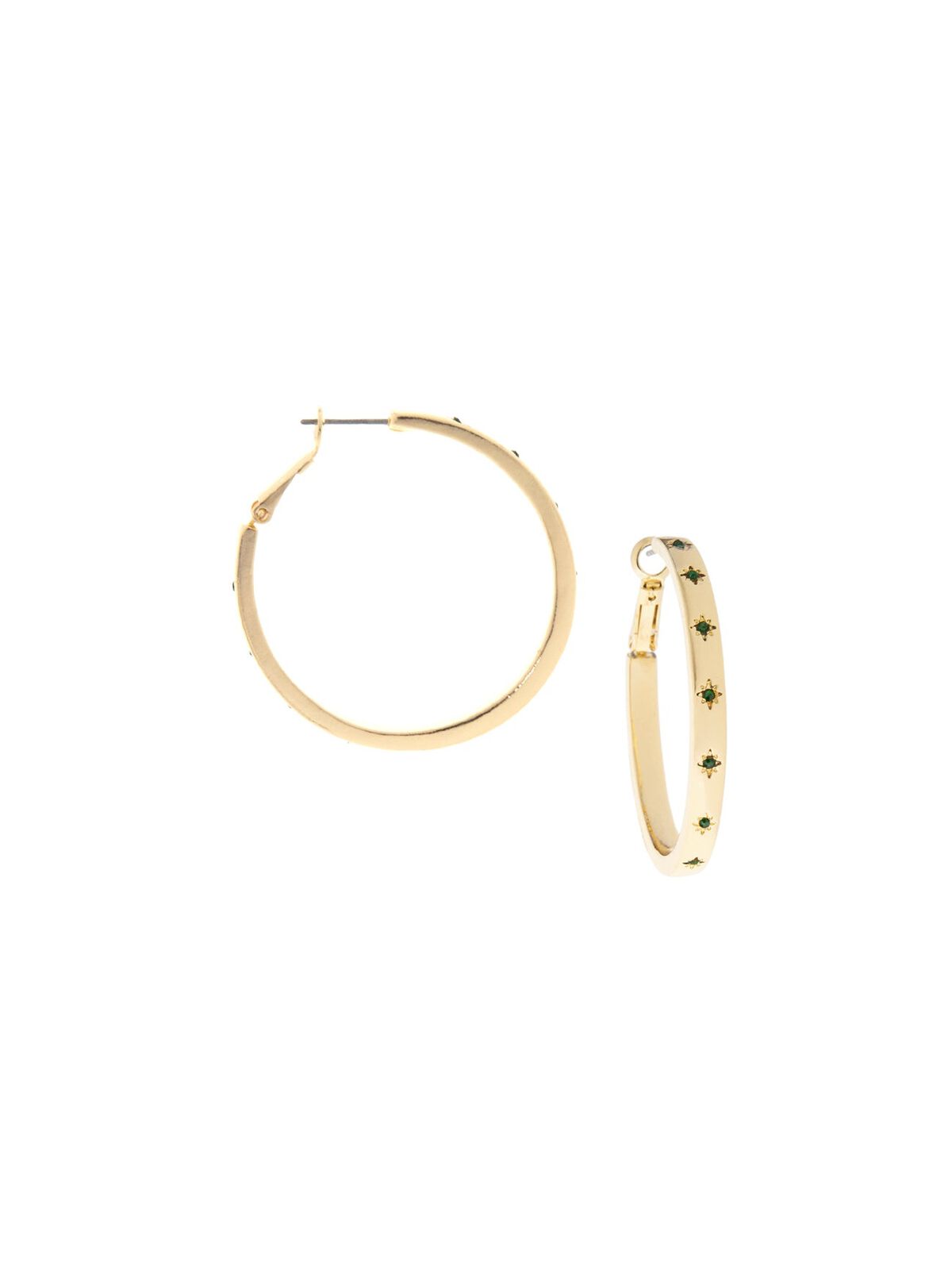 MARLYN SCHIFF CRYSTAL STARBURST HOOP EARRINGS