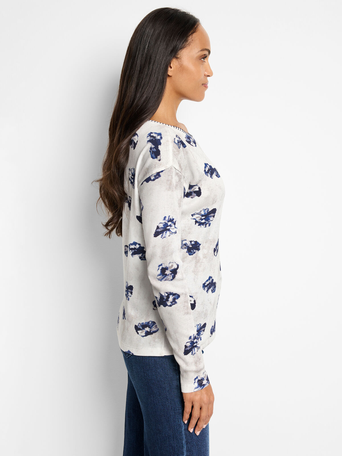 NZT Stamped Floral Waffle Tee
