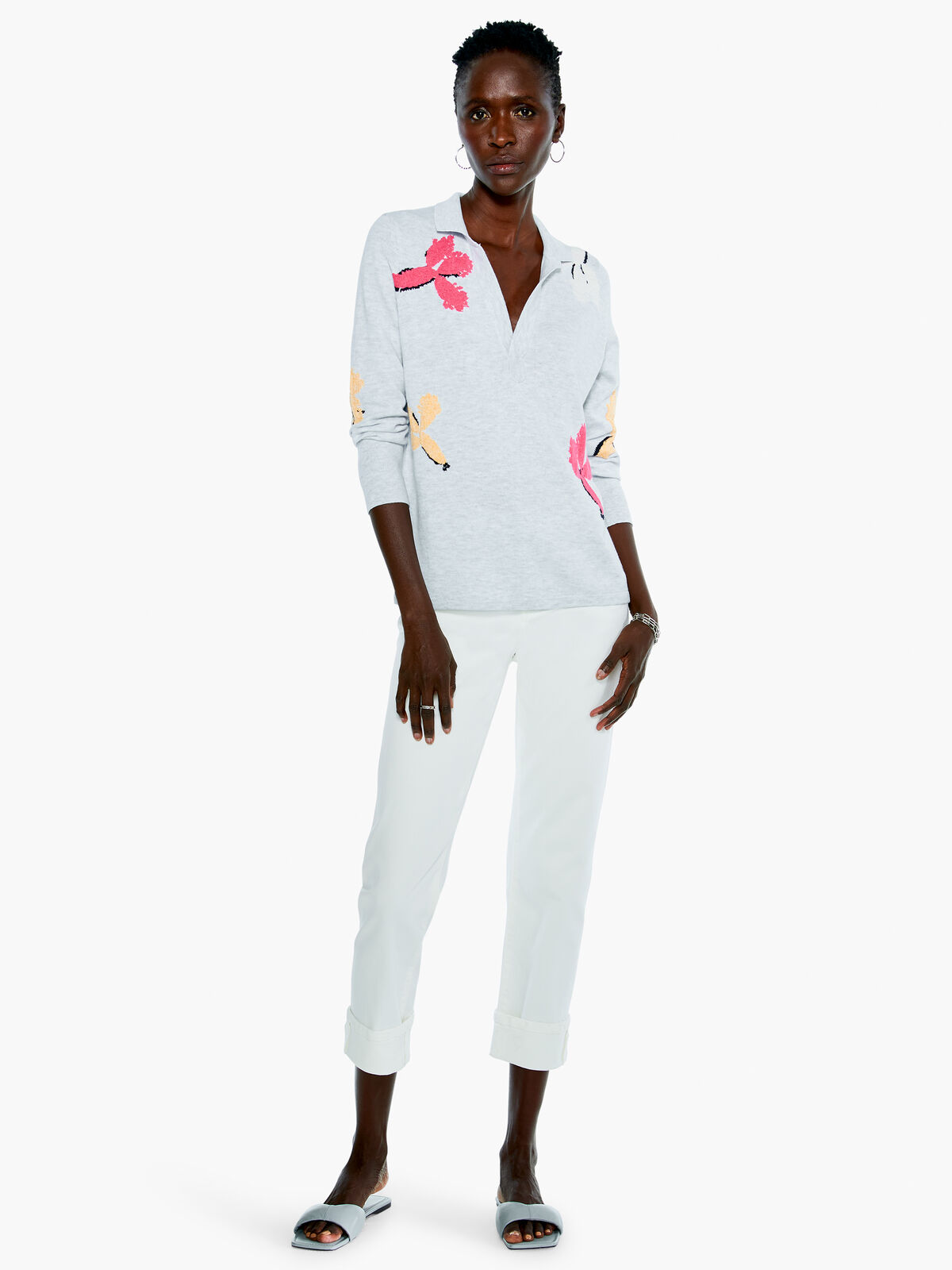 Scattered Blooms Vital Polo Sweater