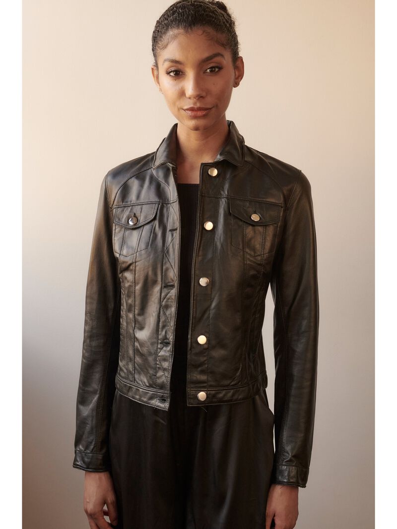 JKT NYC Alexa Burnished Leather No Fringe Jacket