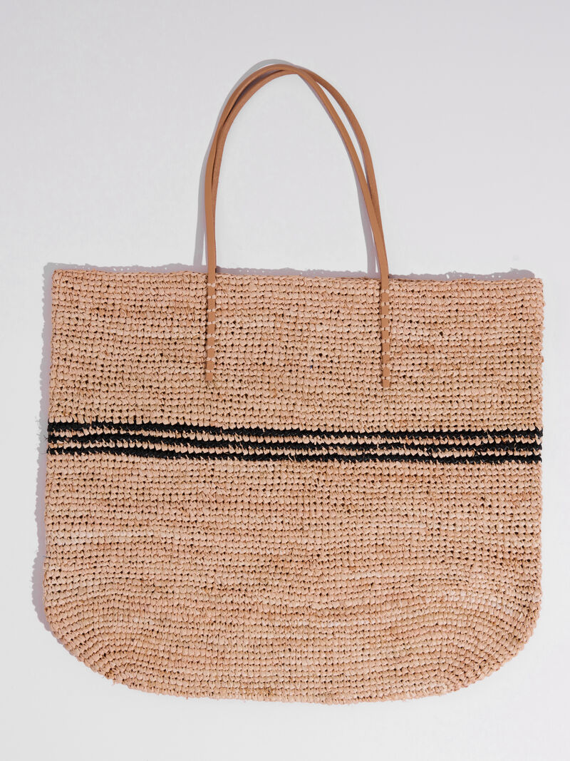 Woman Wears Hat Attack Luxe Straw Tote image number 0