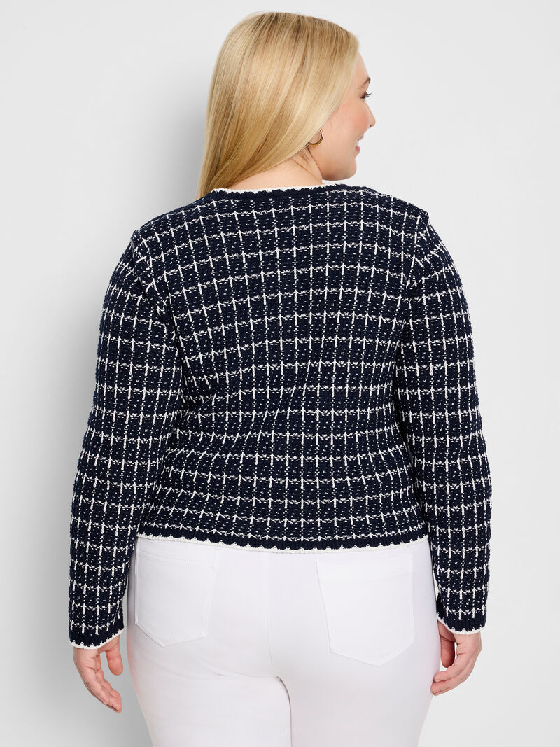 Woman Wears Mixed Up Sweater Jacket image number 3