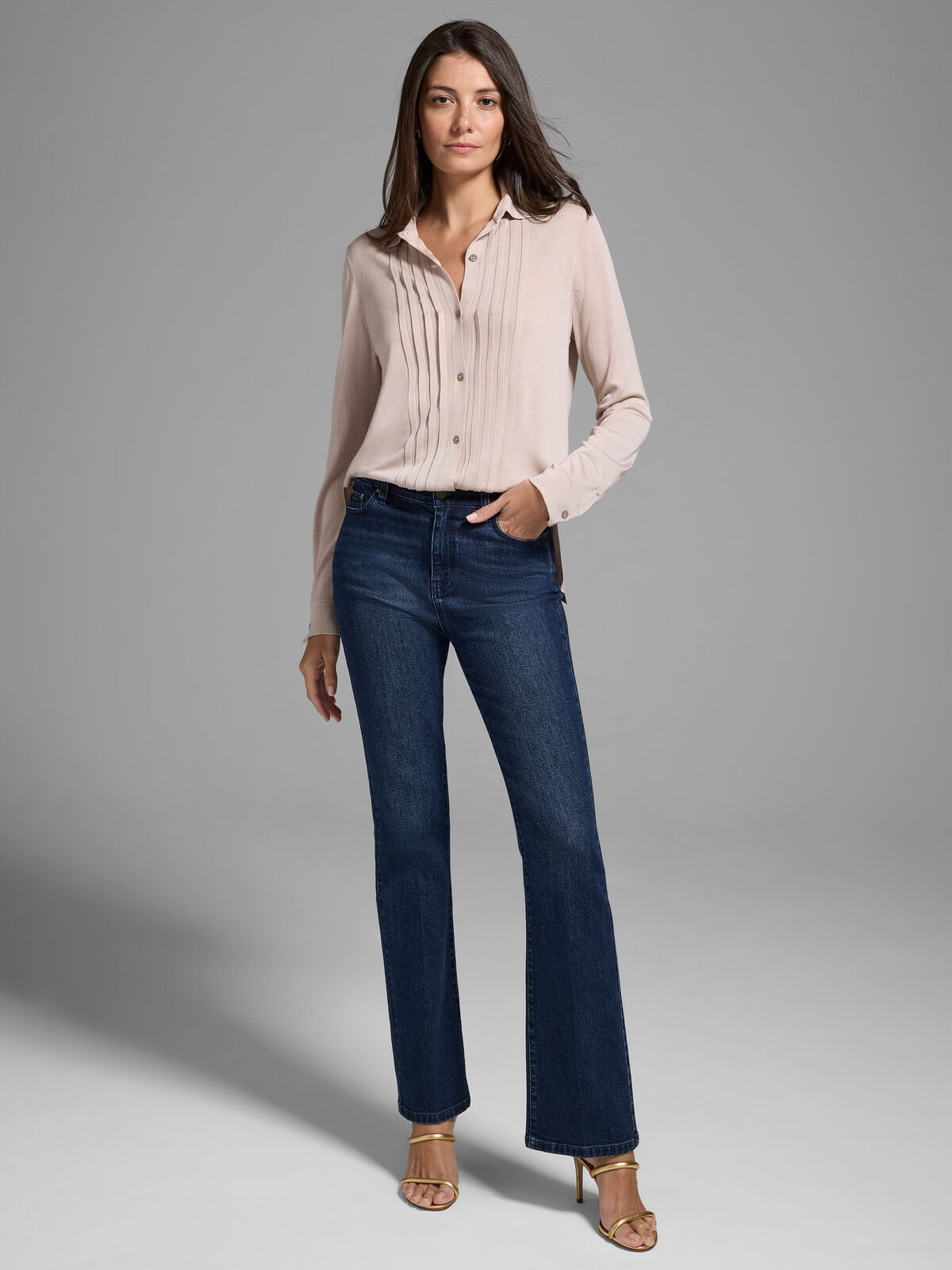 Drapey Tencel Tucked Sweater
