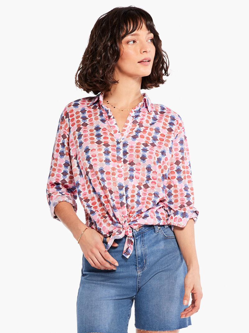 Woman Wears Geo Dots Boyfriend Shirt image number 1