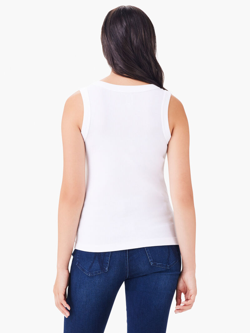 Woman Wears Perfect Knit Rib Scoop Tank image number 3