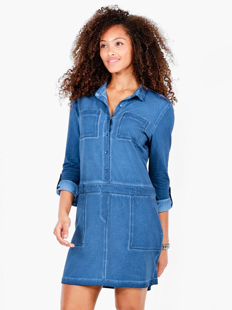 Woman Wears NZT Convertible Sleeve Pocket Dress image number 1