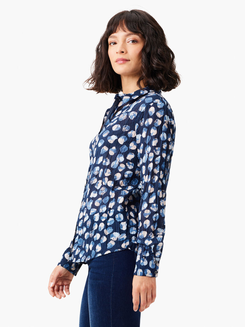 Woman Wears Many Moons Crinkle Shirt image number 1