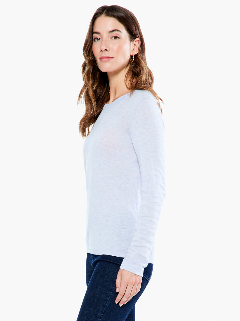 Woman Wears Crew Neck Long Sleeve Sweater Tee image number 1