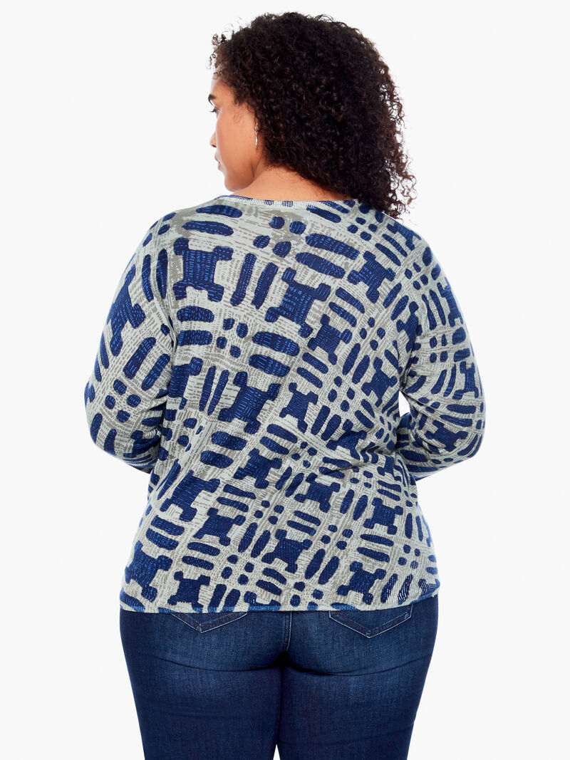 Woman Wears Ikat Camo Sweater image number 2