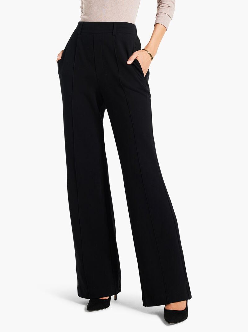Woman Wears 31" Knit Wide Leg Pleated Pant image number 0