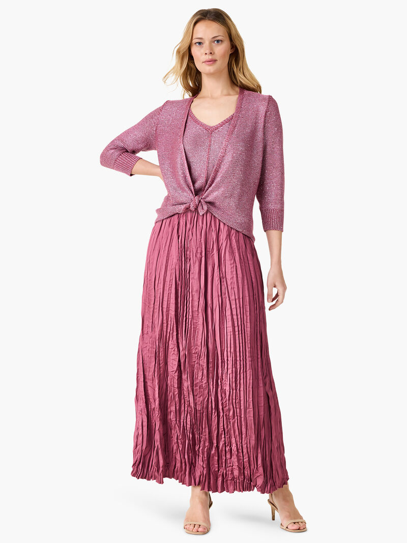 Woman Wears Subtle Sparkle 4-Way Cardigan image number 1