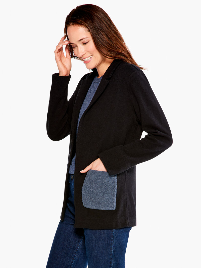 Woman Wears Pocket Blazer image number 1