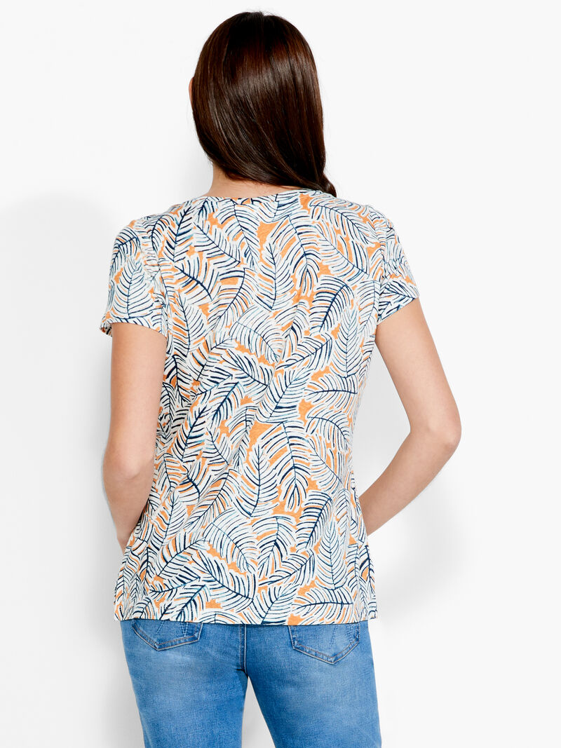 Woman Wears NZT Palm Short Sleeve V Tee image number 2