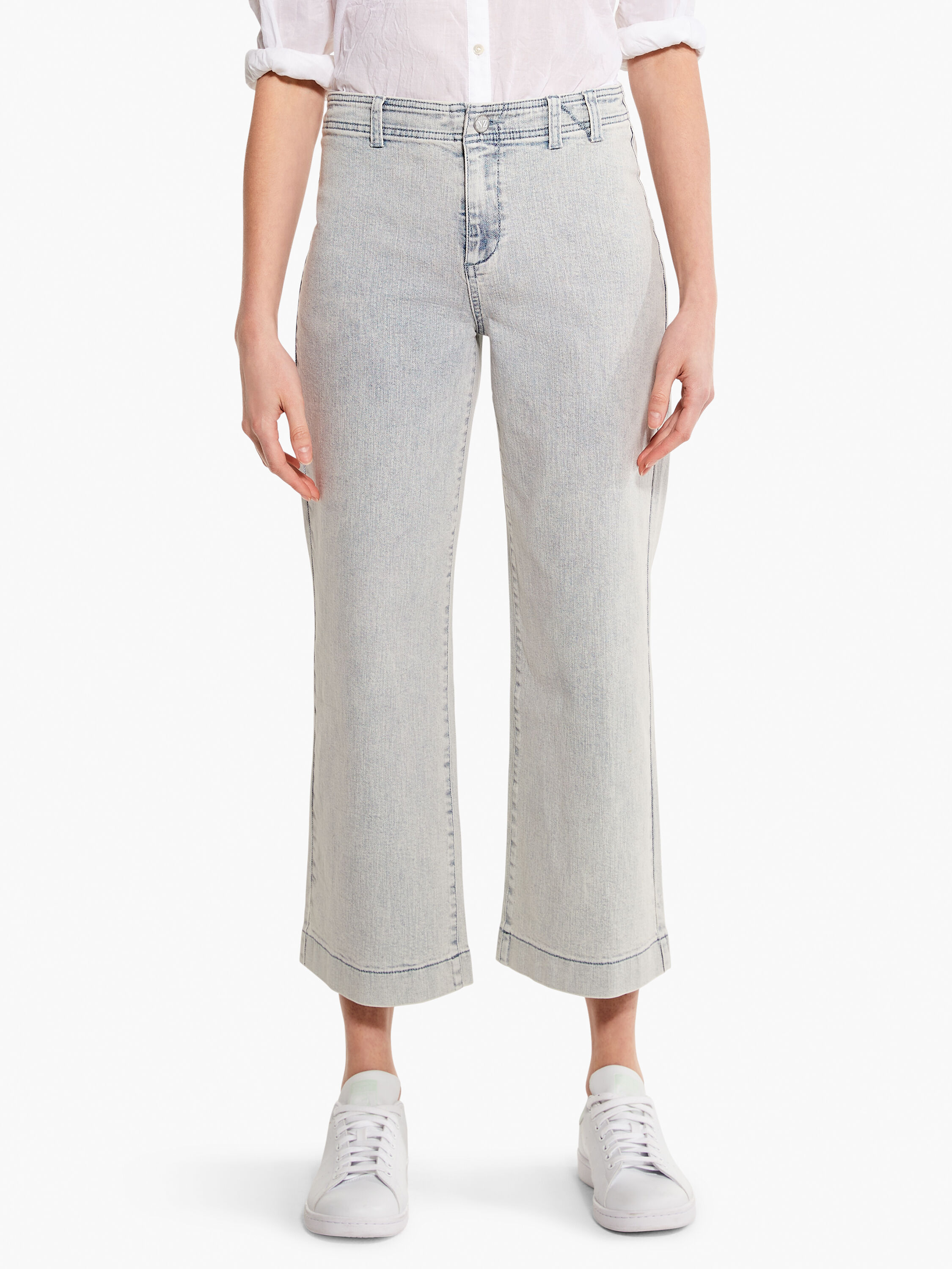 Mid rise wide sale leg cropped jeans