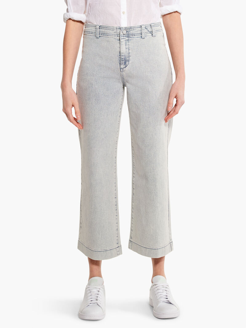 Woman Wears NZ Denim Mid Rise Wide-Leg Crop Jean image number 0