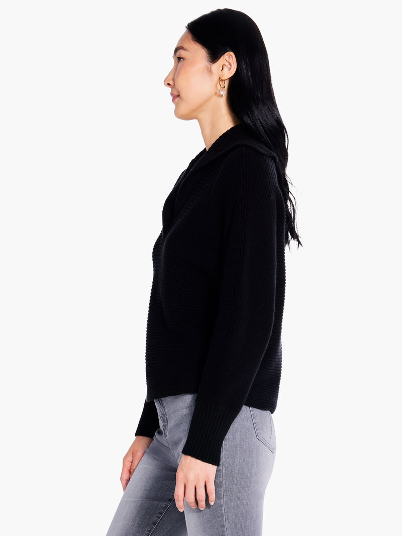 Woman Wears Drape Collar Shaker Sweater image number 2