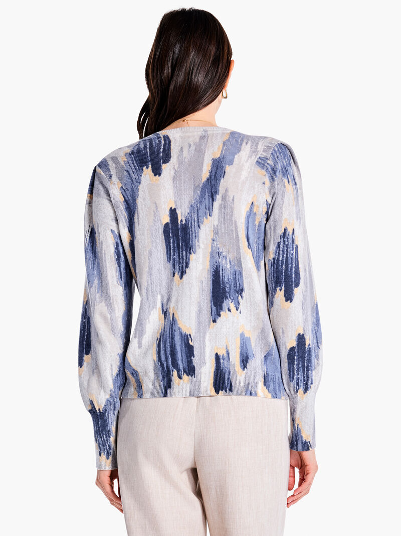 Woman Wears Misty Ikat Sweater image number 3