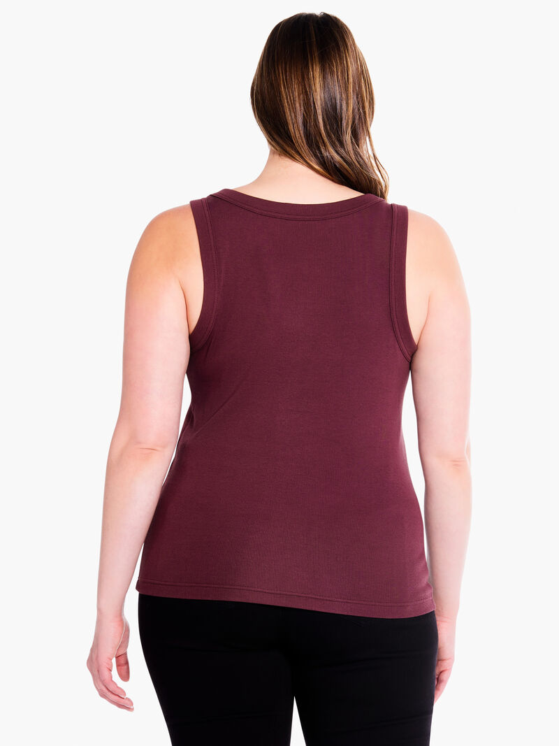 Woman Wears Perfect Knit Rib Scoop Tank image number 2