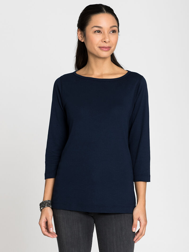 Woman Wears Three Dots British Tee image number 0