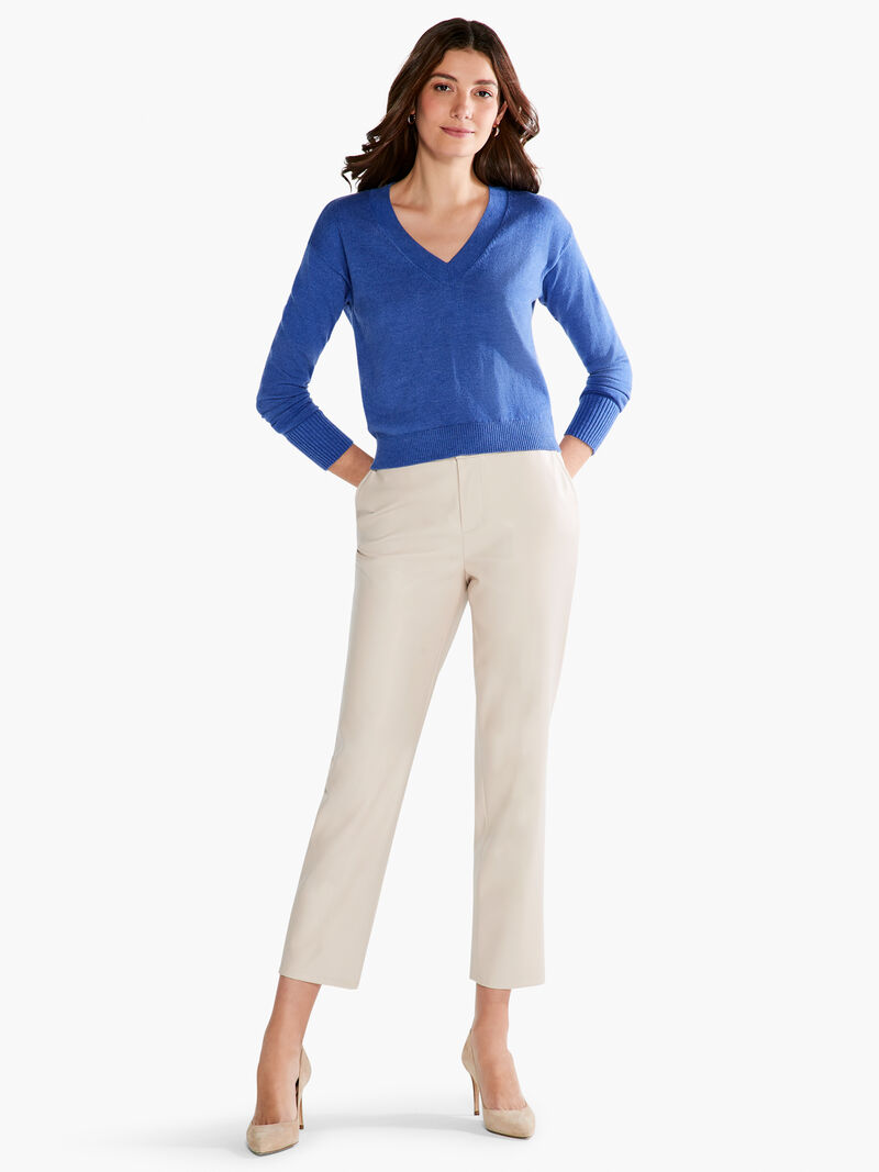 Woman Wears Shorty V Sweater image number 3