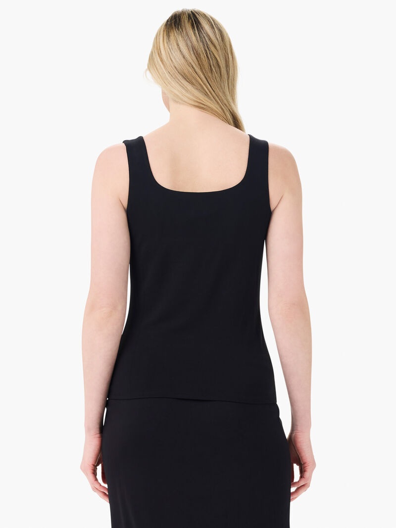 Woman Wears Sleek Jersey Split Neck Tank image number 3