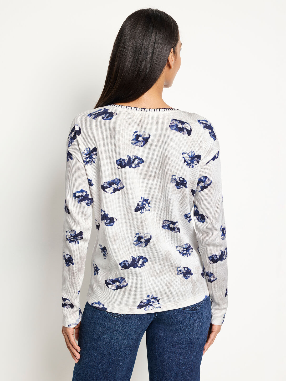 NZT Stamped Floral Waffle Tee