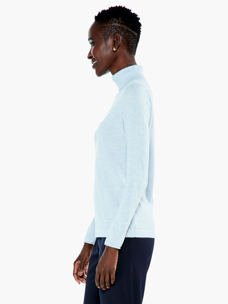 Woman Wears Turtleneck Sweater Tee image number 1