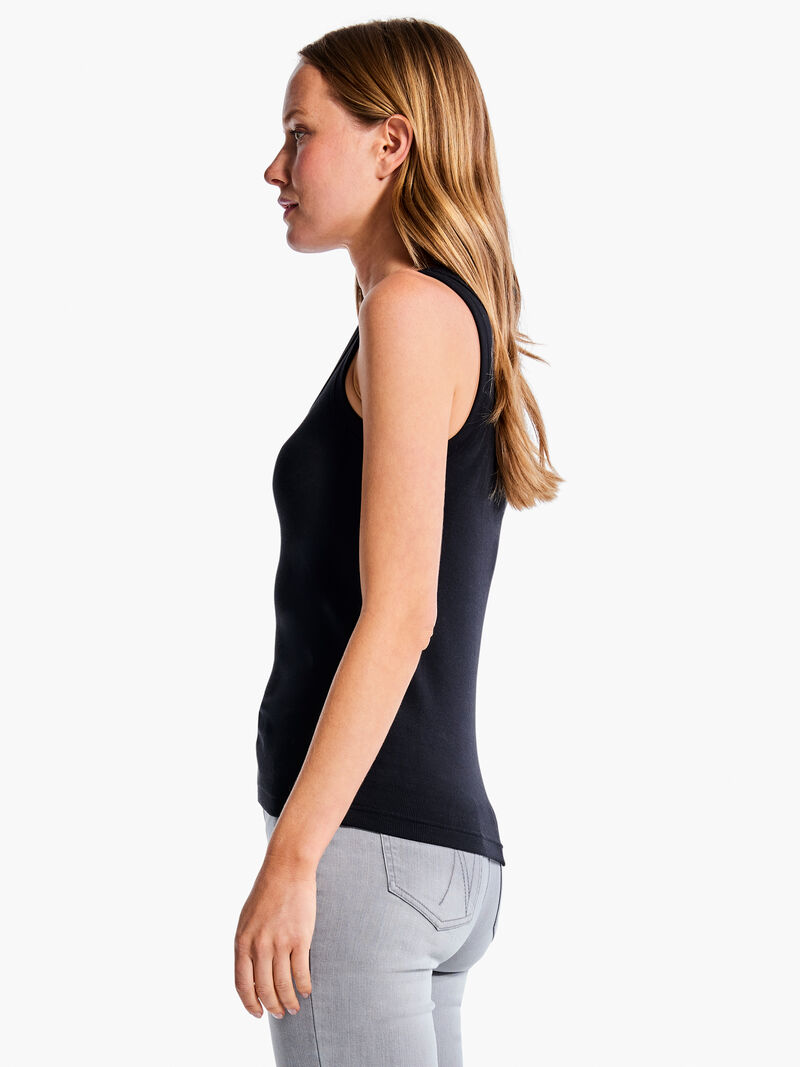 Woman Wears Perfect Knit Rib Scoop Tank image number 1