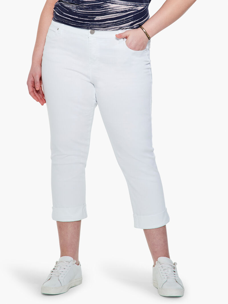 Woman Wears Liverpool Charlie Crop Wide Rolled Cuff image number 1