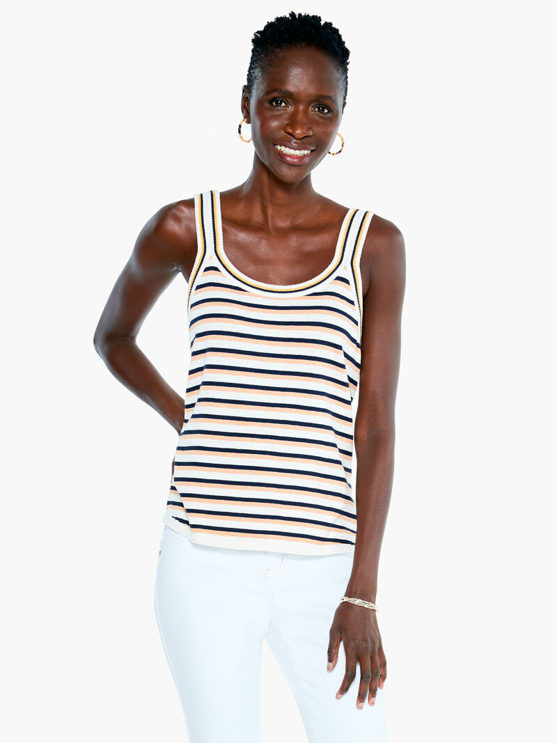Woman Wears Striped Vital Tank image number 0