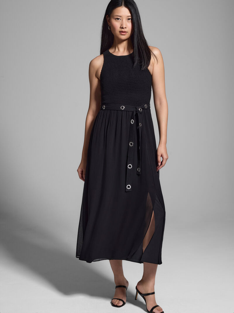 Woman Wears Chiffon Smocked Dress image number 0