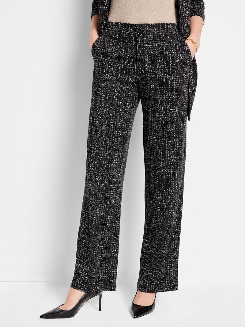 
                    30.5" Lenox Wide Leg Dotty Grid Knit Pant