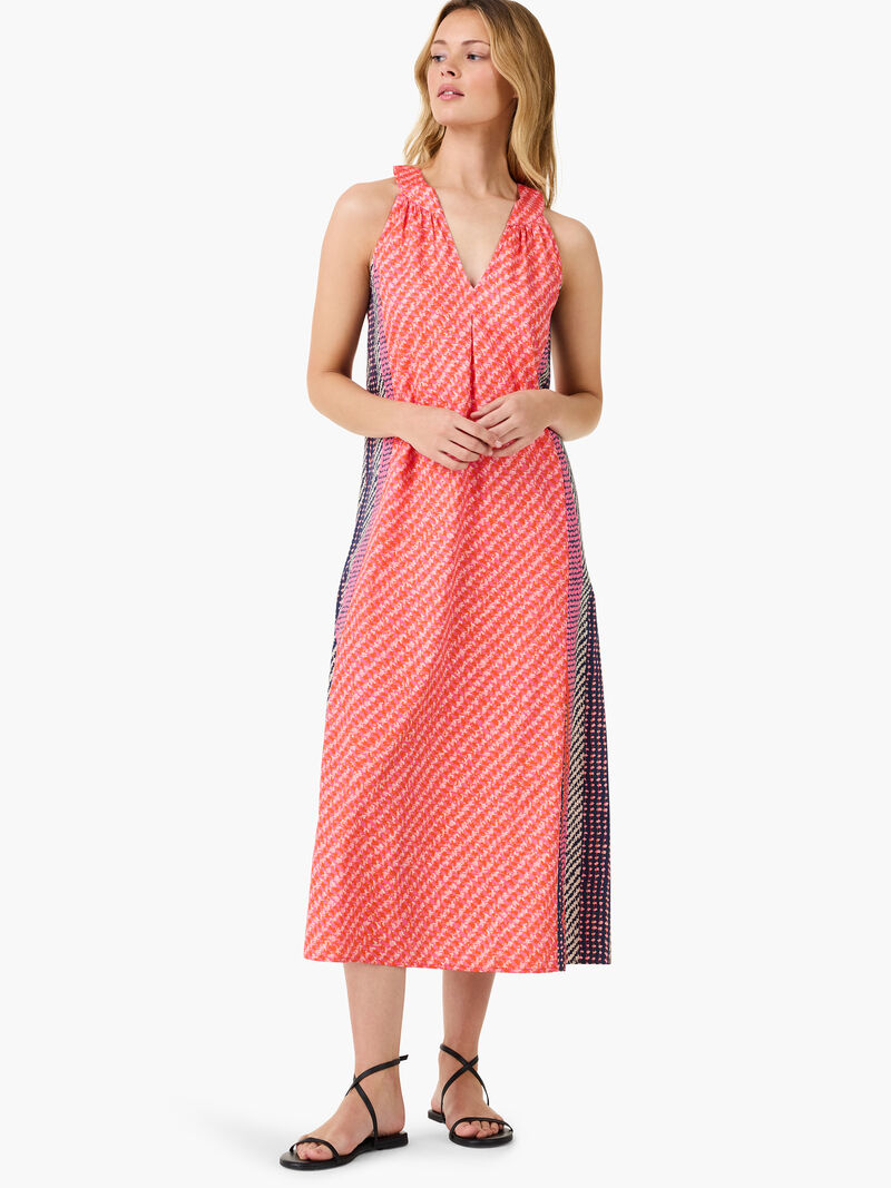 Woman Wears Spotty Stripes Dress image number 0