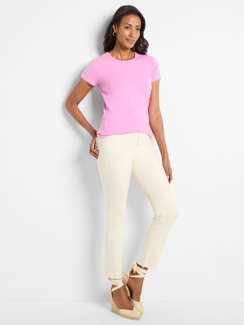 Woman Wears Perfect Knit Crew Neck T-Shirt image number 1