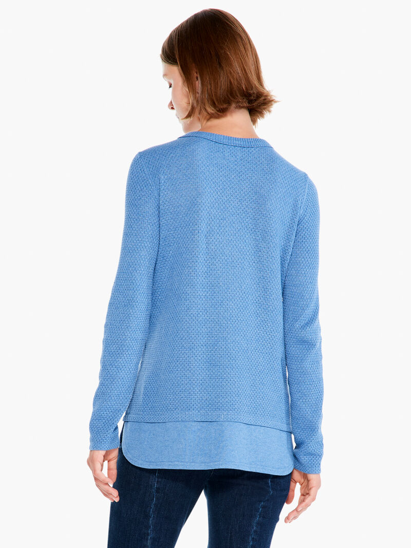 Woman Wears Waffle Vital Crew Neck Sweater image number 2