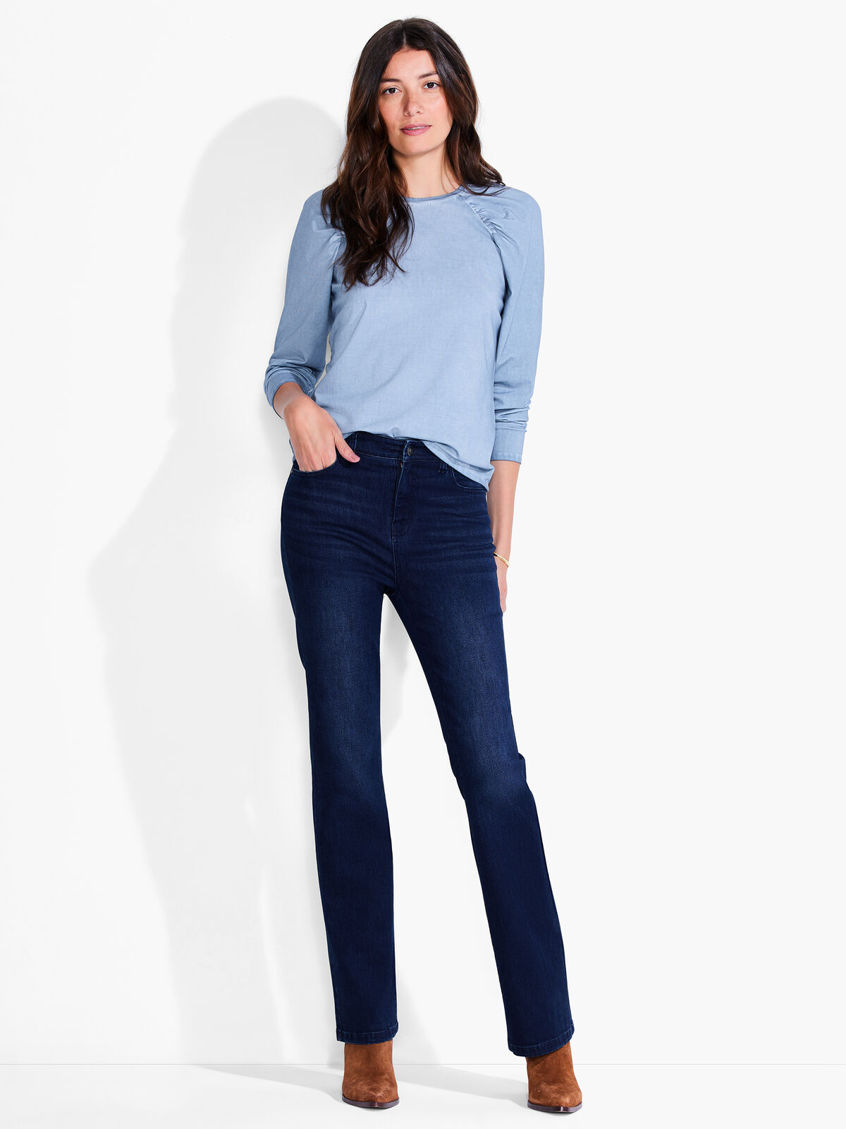 NZT Long Sleeve Puff Shoulder Crew Neck