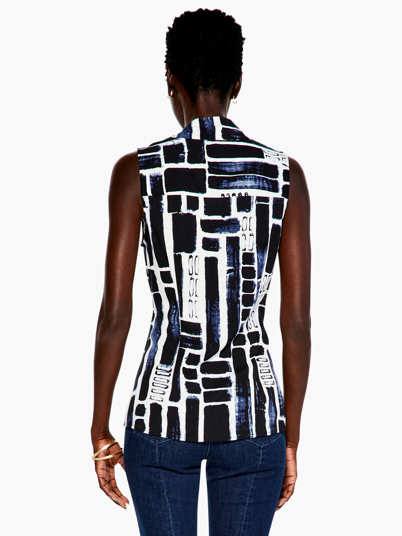 Woman Wears Blue Tides Day To Night Top image number 2