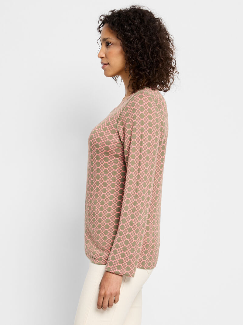 Woman Wears Geo Reversible Sweater Tee image number 3