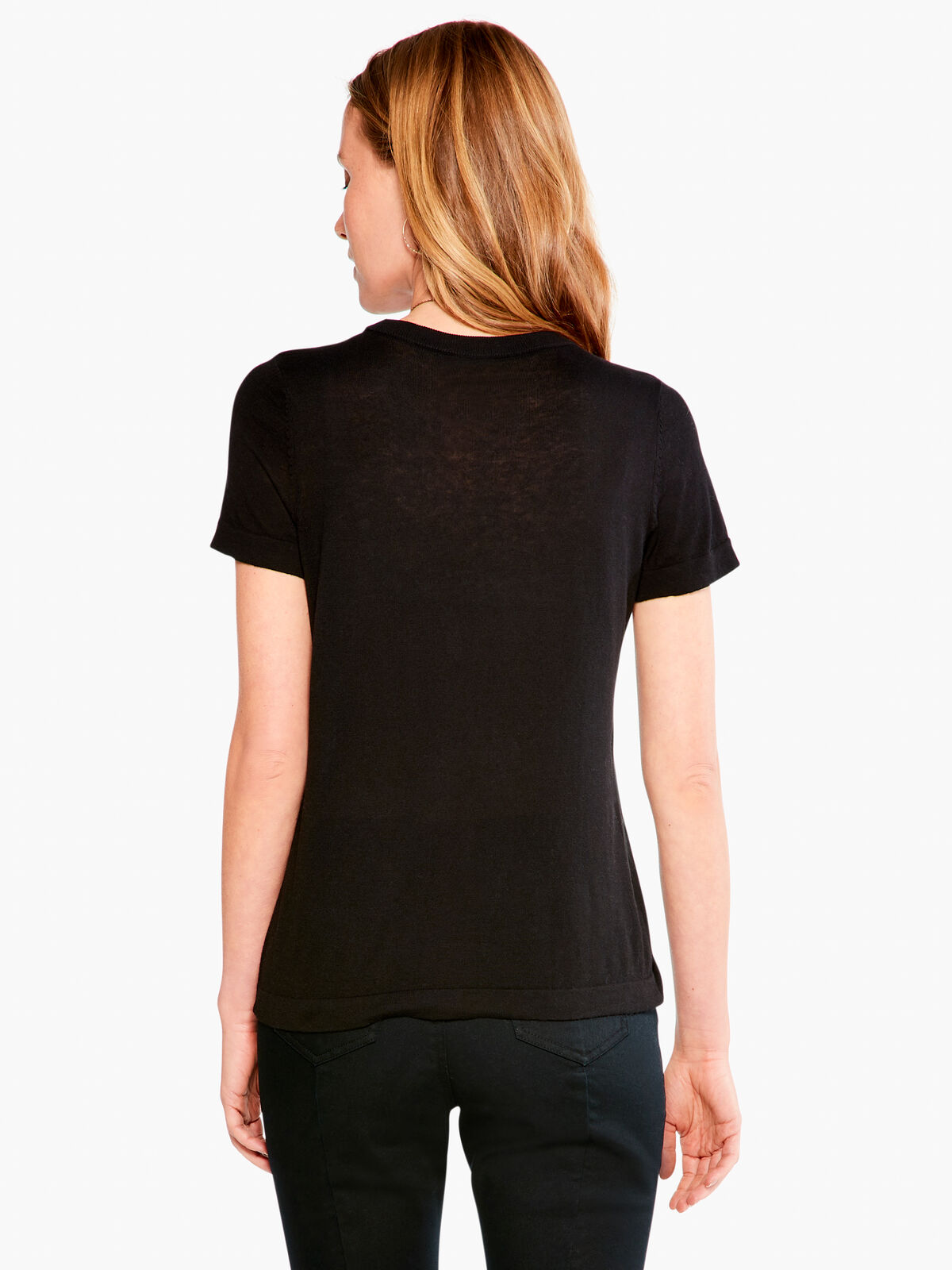 Crew Neck Short Sleeve Sweater Tee