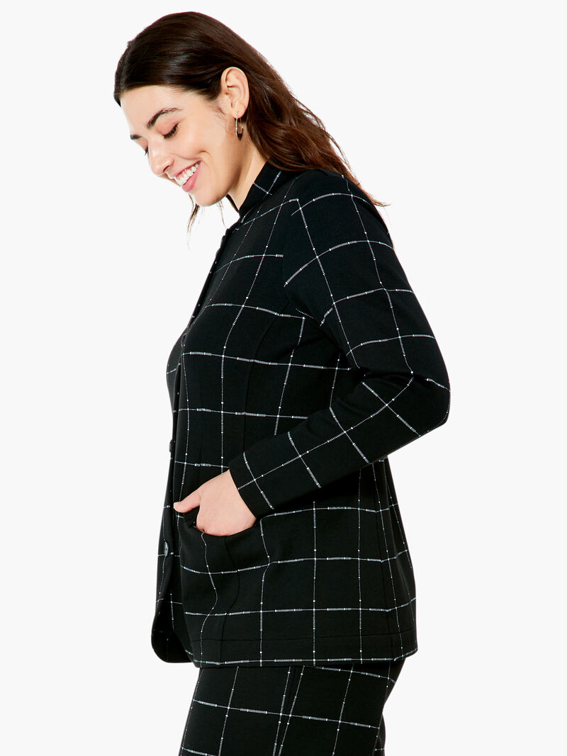 Woman Wears Etched Plaid Jacket image number 1